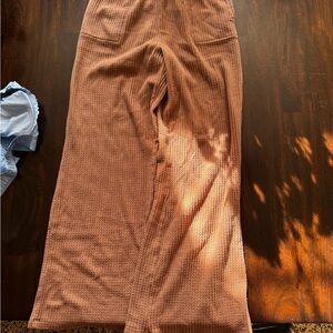 Cozy Brown Wide-Leg Pants